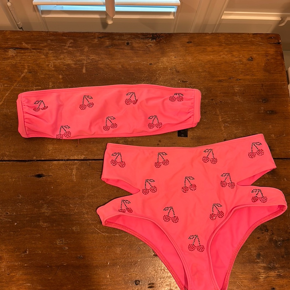 Pink cherries swimsuit